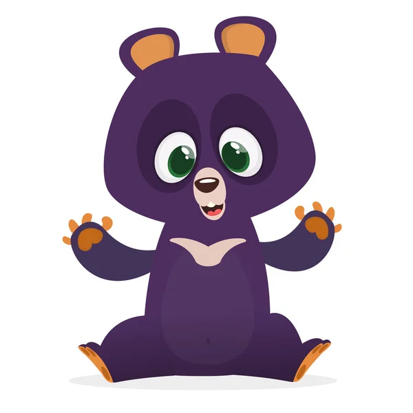 Vtipný medvěd postava kreslený. — Stockový vektor