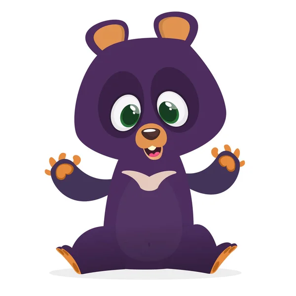 Funny bear character cartoon. — Stock Vector