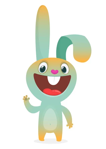 Cute dibujos animados de conejo de Pascua. Ilustración vectorial de divertidos bundos — Vector de stock