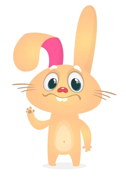Söt påsk kanin tecknad. Vektor illustration av rolig kanin — Stock vektor