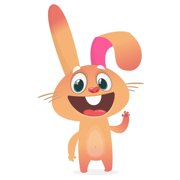 Carino cartone animato coniglio di Pasqua. Illustrazione vettoriale di coniglietto divertente — Vettoriale Stock