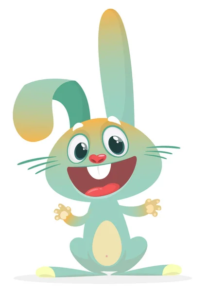 Carino cartone animato coniglio di Pasqua. Illustrazione vettoriale di coniglietto divertente — Vettoriale Stock