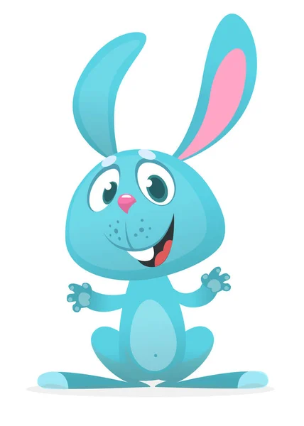 Cute dibujos animados de conejo de Pascua. Ilustración vectorial de divertidos bundos — Archivo Imágenes Vectoriales