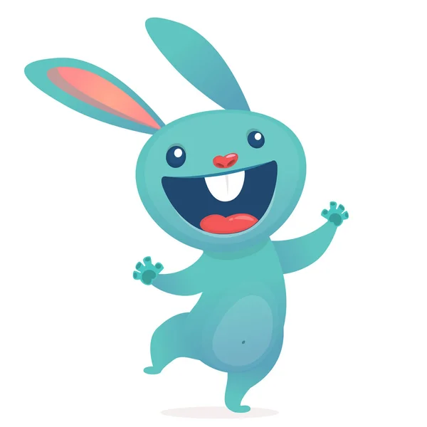 Cute dibujos animados de conejo de Pascua. Ilustración vectorial de divertidos bundos — Vector de stock