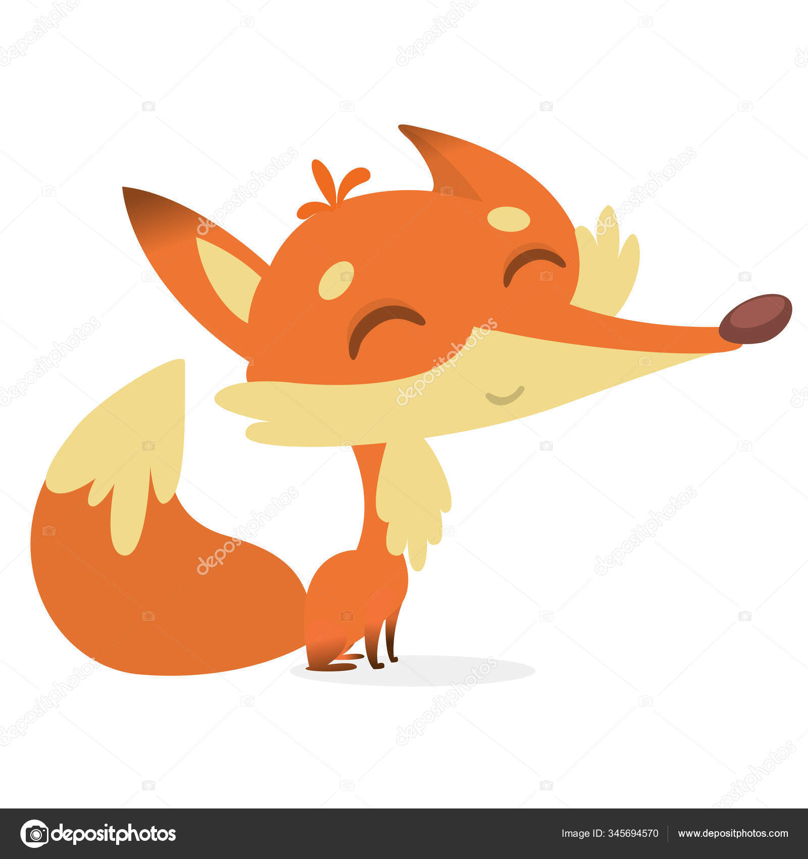 Funny cartoon fox. Vector illustration Stock Vector Image by © #345694570 Funny cartoon fox. Vector illustration Stock Vector Image by © #345694570