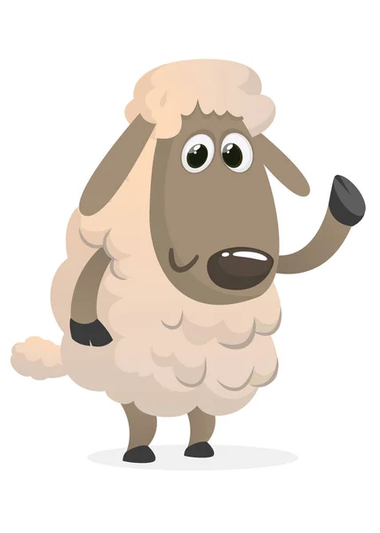 Funny cartoon sheep vector illustration — Stock Vector