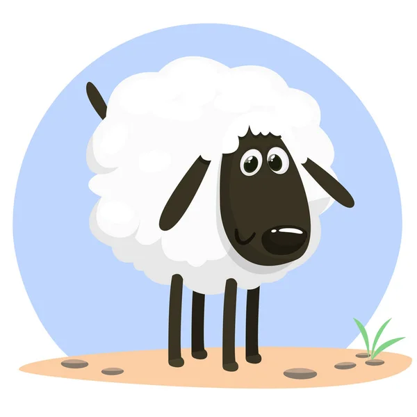 Funny cartoon sheep vector illustration — Stock Vector