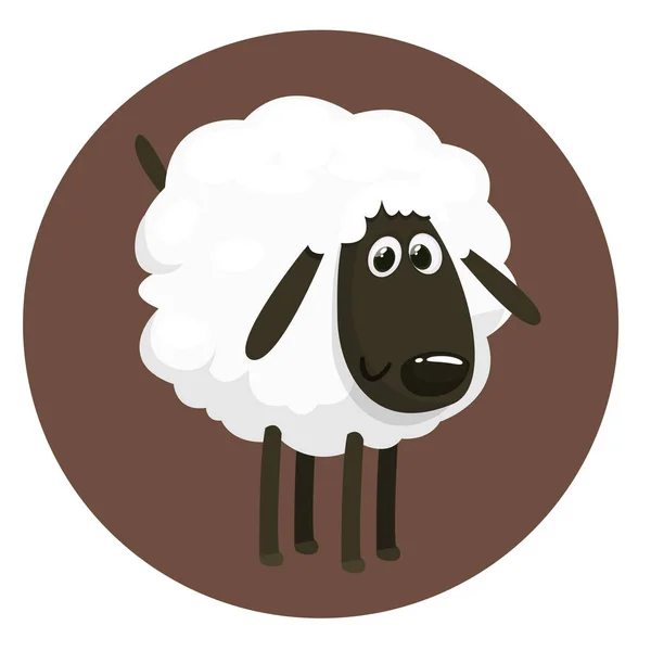 Funny cartoon sheep vector illustration — Stock Vector