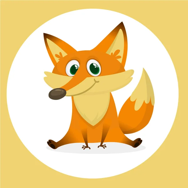 Cartoon red fox character, vector illustration, isolated on whit — Stock Vector