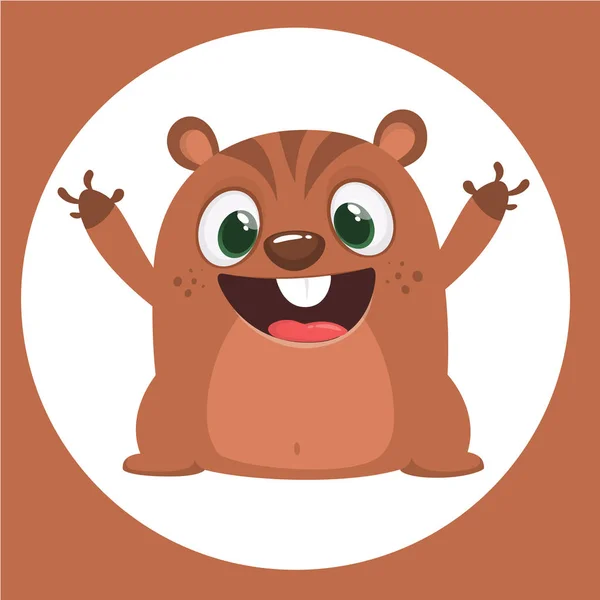 Marmotte de Carton ou tamia. Illustration vectorielle. Journée de la marmotte — Image vectorielle