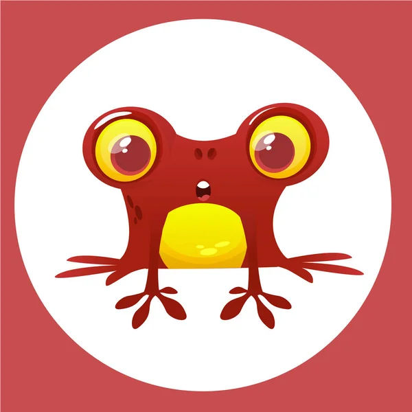 Χαριτωμένος χαρακτήρας κινουμένων σχεδίων βάτραχος. Εικονογράφηση διανύσματος — Διανυσματικό Αρχείο