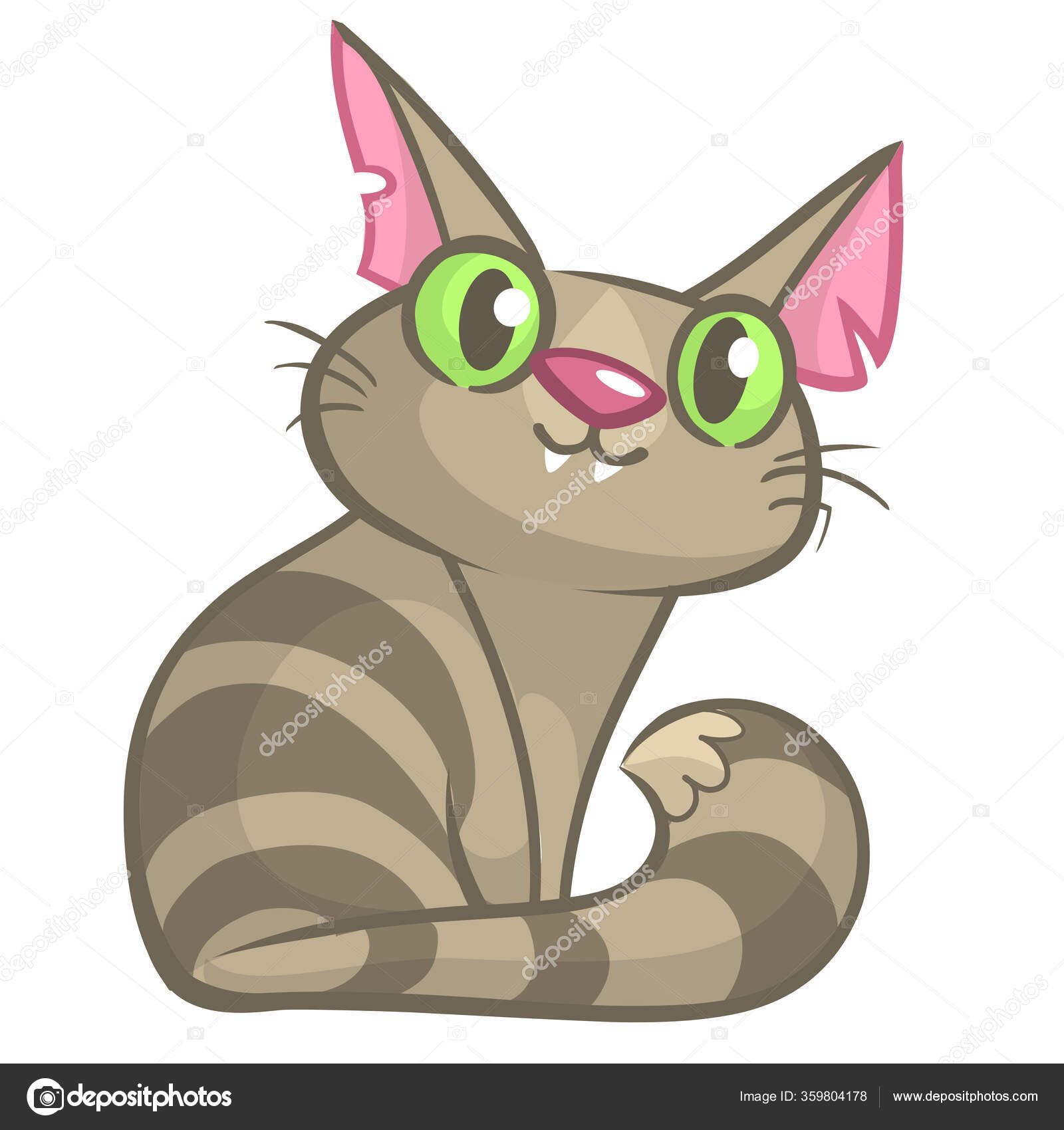 gato engraçado dos desenhos animados, ilustração vetorial bonito