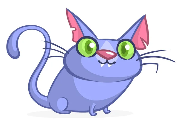 Gato Desenho Animado Bonito Engraçado Ilustração Vetorial —  Vetores de Stock