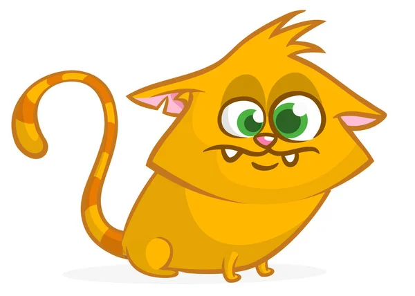 Lindo Divertido Gato Dibujos Animados Ilustración Vectorial — Vector de stock