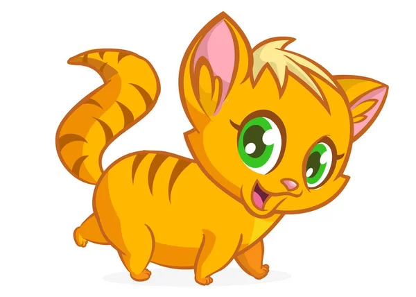 Cute Pretty Cartoon Kitty Vector Illustration — Stock Vector