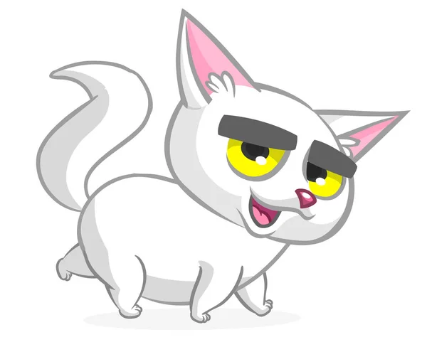 Wektorowa Ilustracja Zrzędliwego Kota Słodki Kot Kreskówki Tłuszczu Zrzędliwy Wyraz — Wektor stockowy