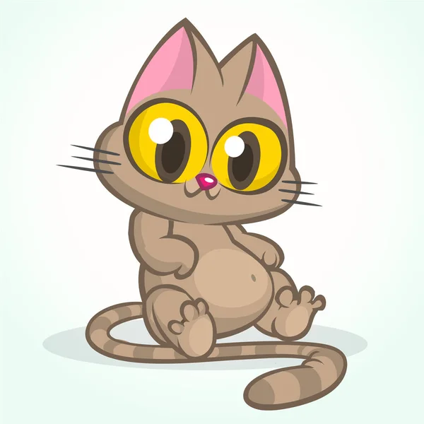 Lindo Divertido Gato Dibujos Animados Ilustración Vectorial — Vector de stock