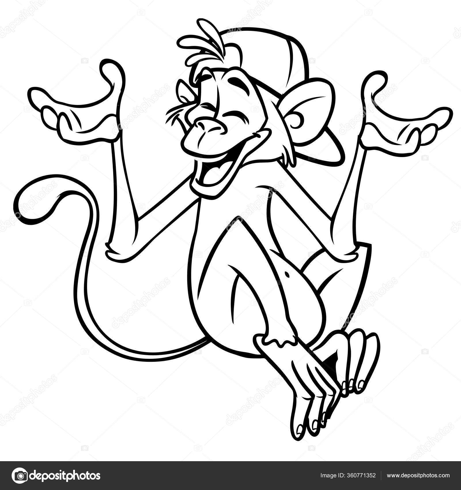 Ícone De Cara De Macaco, Cartoon Bonito, Caráter Engraçado, Design