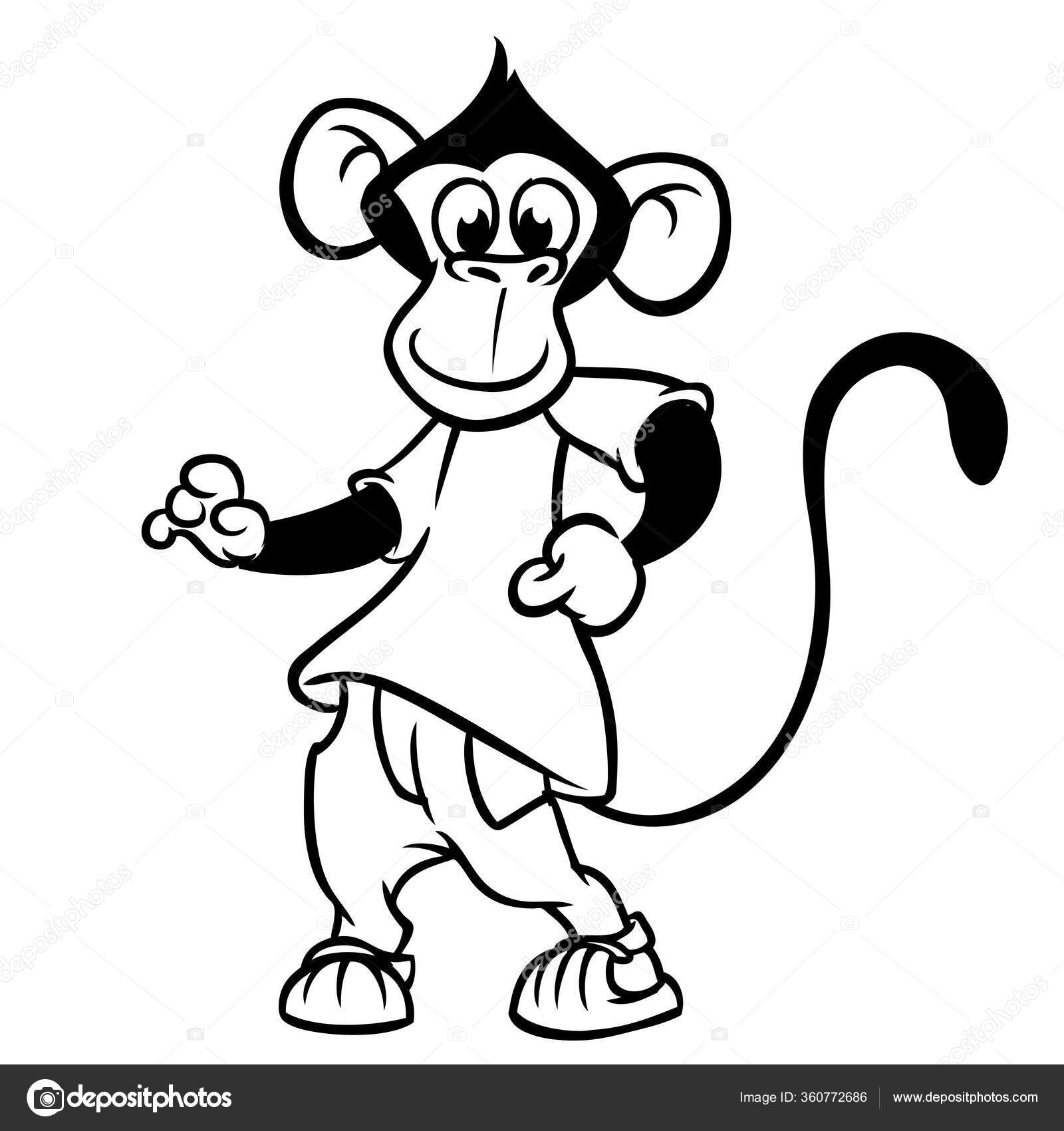 Doodle Inspired Monkey Cartoon Sticker Sketch Stock Vector (Royalty Free)  2297724117 | Shutterstock