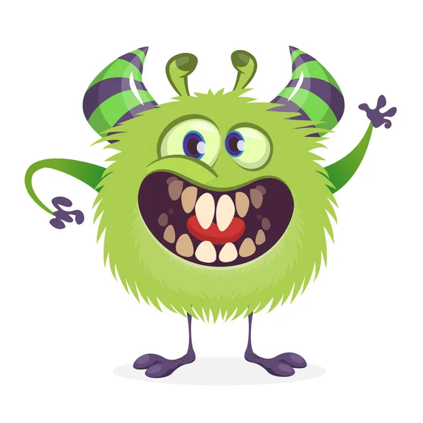 Wütendes Cartoon Grünes Monster Vektor Illustration Von Monster Charakter Für — Stockvektor