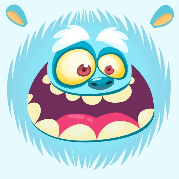 Cartoon Yeti Visage Bonhomme Neige Vecteur Conception Pour Shirt Imprimé — Image vectorielle