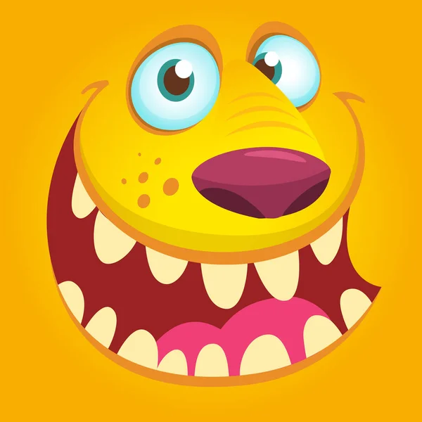 Halloween Illustration Gobelin Troll Illustration Vectorielle Avatar Visage Monstre Poilu — Image vectorielle