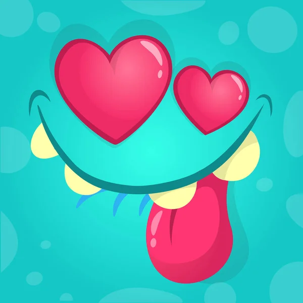 Monstruo Dibujos Animados Enamorado Ilustración Vectorial Para San Valentín Avatar — Vector de stock