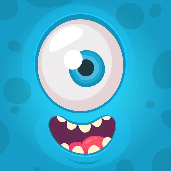 Funny Monster One Eye Face Vector Illustration Halloween Cartoon Monster — Stock Vector