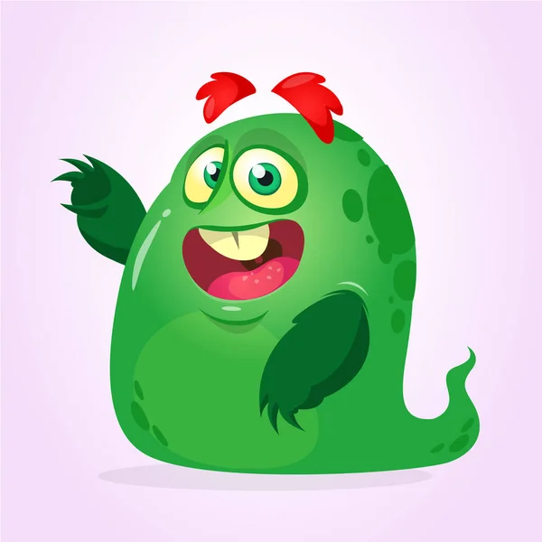 Cartoon Happy Monster Alien Vector Illustration — Stock Vector