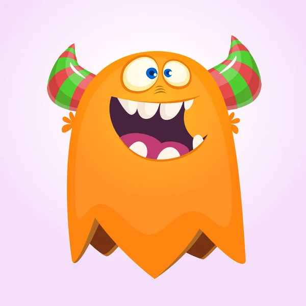 Schattig Tekenfilmmonster Verrast Vliegend Monster Halloween Vector Illustratie — Stockvector