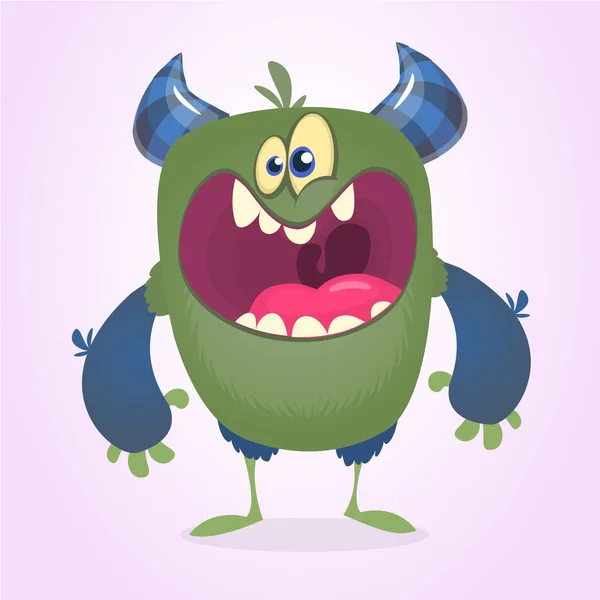 Wütend Cartoon Niedlichen Monster Vektormonster — Stockvektor