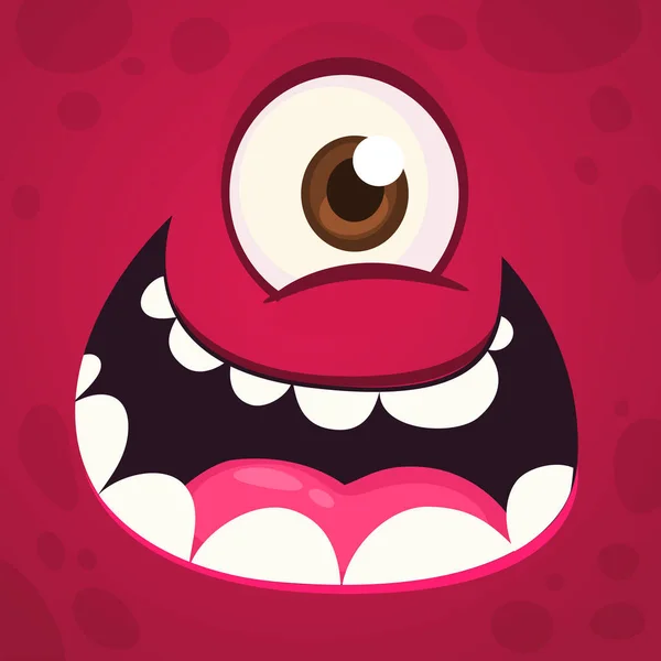 Funny Monster One Eye Face Vektorová Ilustrace Halloween Kreslené Monstrum — Stockový vektor