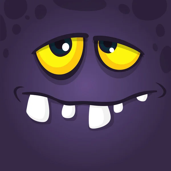 Happy Cool Dessin Animé Monstre Visage Avatar Design Vecteur Halloween — Image vectorielle