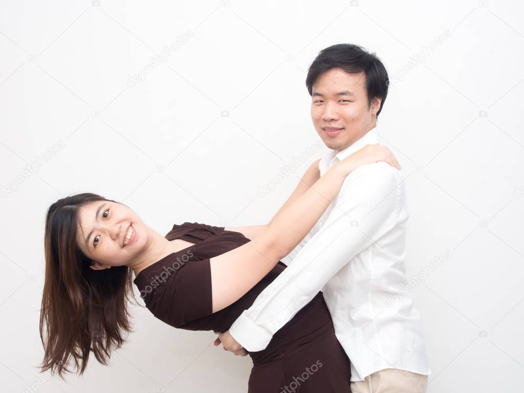 Asian young couple otngagged