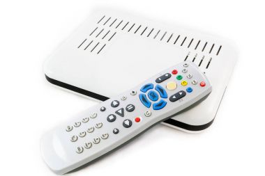 Uzak ve alıcı için Internet TV'de beyaz Üstten Görünüm