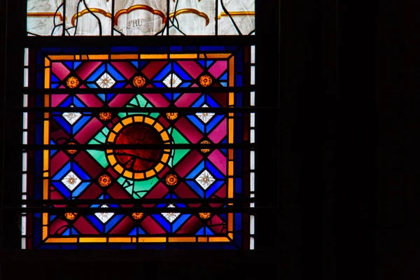 Stained glass inside the historic York Minster in York, UK Royalty Free Stock Photos