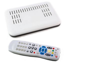 Uzak ve alıcı için Internet TV'de beyaz Üstten Görünüm
