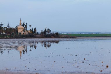Hala Sultan Tekke gölde Larnaka tuz-Kıbrıs-peyzaj