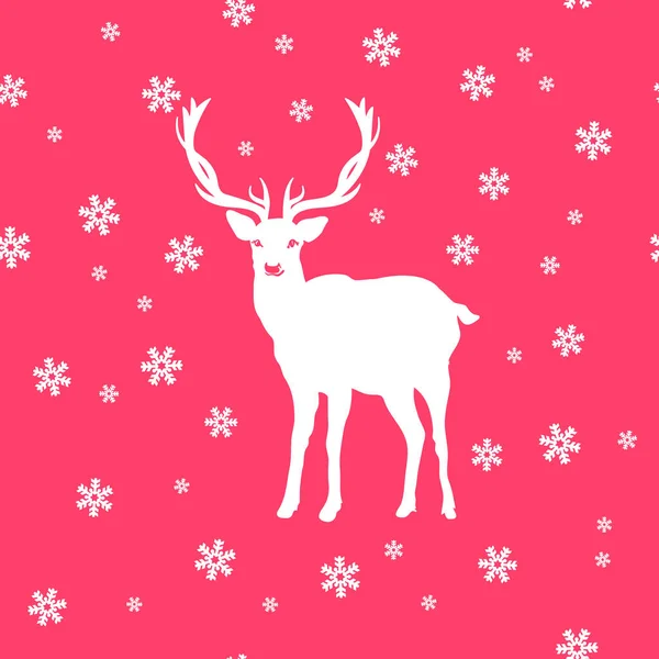 白鹿之际，雪和星星. — 图库矢量图片