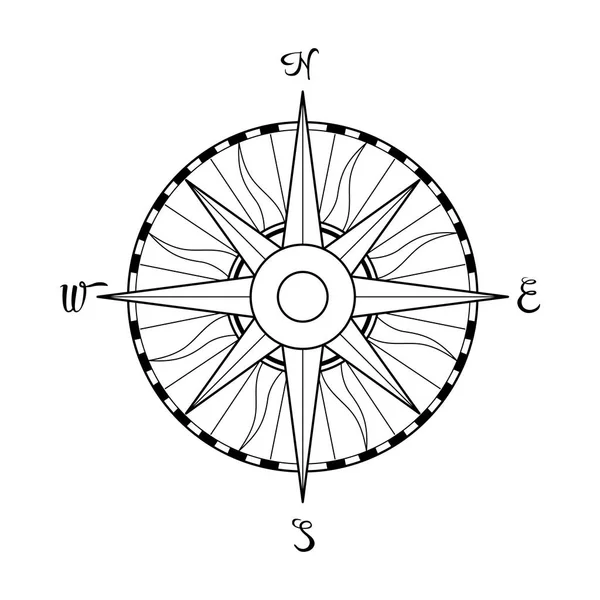 Координаты компаса и местоположения Windrose на карте . — стоковый вектор