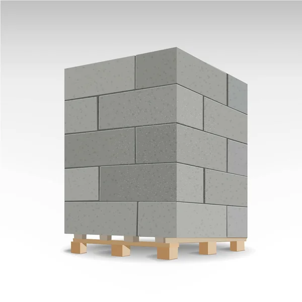 Aerated autoclaved concrete block. Isolated Foam concrete on pallets. vector illustration. Royalty Free Stock Illustrations