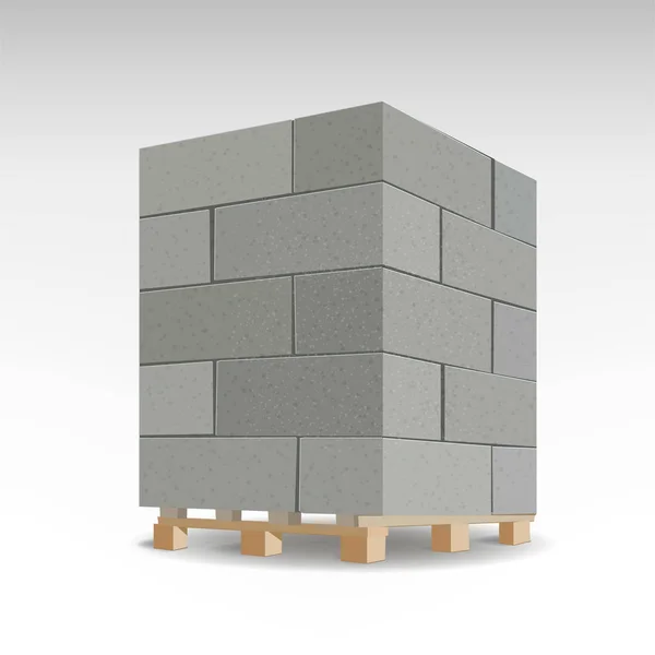 Aerated foam concrete blocks. Isolated foam concrete on foamed pallets. vector illustration. Royalty Free Stock Vectors