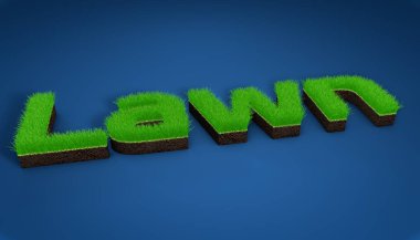 Yazıt çimenlik 3d render, çim çimen