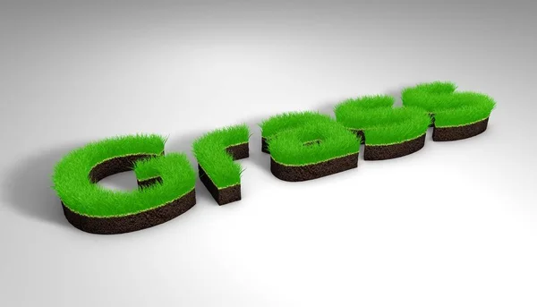 A inscrição sward 3D renderização, grama gramado — Fotografia de Stock