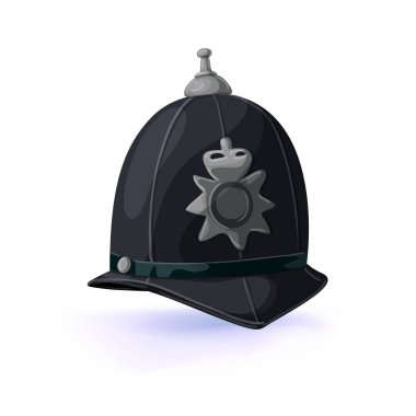Londra polis kask. Vektör çizim. Maskeli balo veya karnaval kılık headdress
