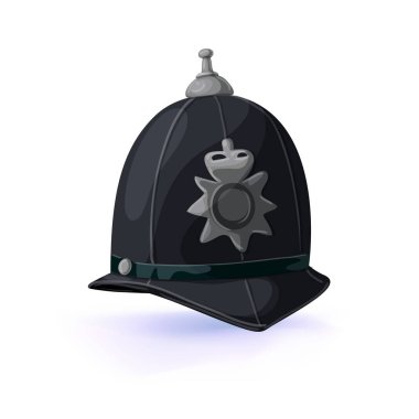 London policeman helmet. Vector illustration .Masquerade or carnival costume headdress clipart