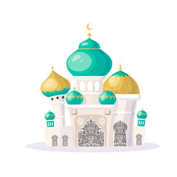Muslimskt slott. Tecknad islamisk moské. vektor illustration. — Stock vektor