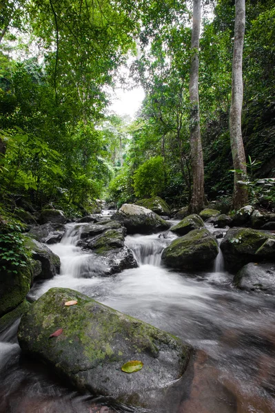 Cascada en el bosque de otoño en la cascada Krok - E-Dok en el Parque Nacional Khao Yai, Tailandia . — Foto de Stock