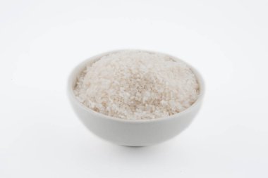 Beyaz pirinç, doğal uzun pirinç tahıl için arka plan ve beyaz arka plan doku