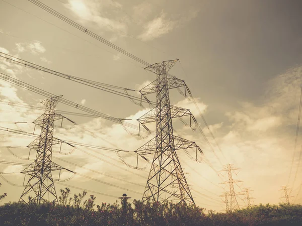 Central eléctrica de alta tensão e estação de transformação, Tailândia — Fotografia de Stock